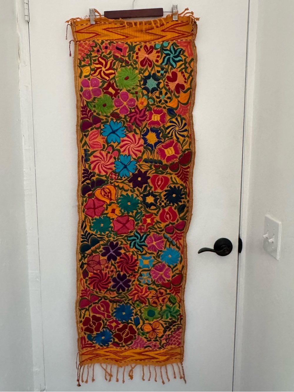 Handcrafted Floral Embroidered Wall Hanging table tapestry - table run Multicolo